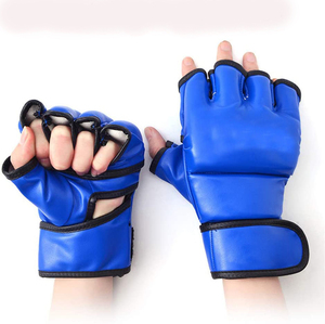 Guantes de boxeo de medio dedo MMA hechos a medida 8oz 12oz 16oz entrenamiento lucha PU cuero de vaca para hombres mujeres niños-para uso al aire libre - Product Image 3