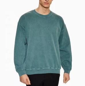 Sudaderas con capucha de cuello redondo sin mangas y hombros caídos de gran tamaño para hombre con logotipo personalizado, sudaderas de poliéster/algodón teñidas lisas para primavera - Product Image 1