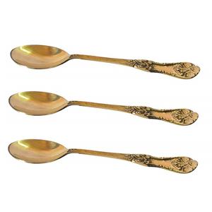 Luxueux ensemble de couverts 26 pièces plaqué or service de traiteur ensemble de couverts en métal en laiton massif style unique avec boîte en velours - Product Image 4