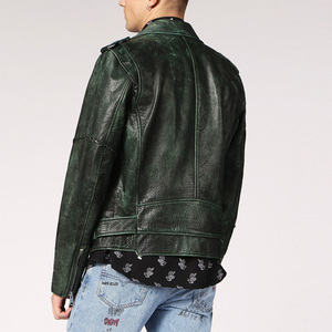 Hot Sale Green Vintage Motorcycle Biker <b>Jacket</b> Unisex <b>Leather</b> <b>Jacket</b> Men Women <b>Retro</b> Riding Outerwear - Product Image 2