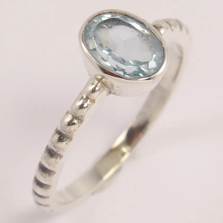 Mavi topaz alyans oval kesim mavi taş yüzük 925 ayar gümüş kasım birthstone topaz takı düğün hediye