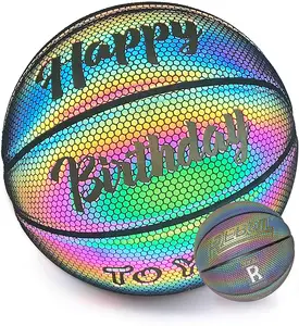 Basket Ball Niceboy Factory Custom Wholesale Holographic Reflective Basketball Flash Glowing Luminous Basket Ball