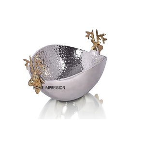 Bol en plaqué or de designer moderne de luxe, forme personnalisée, centre de table de haute qualité, bol de service au meilleur prix - Product Image 3