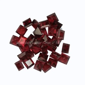 Venta al por mayor 16mm corte cuadrado natural almandino/granate rojo zambiano alta calidad facetado piedras preciosas sueltas IGI certificado por quilate - Product Image 3