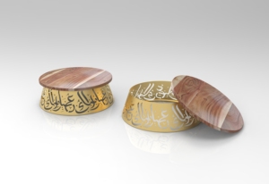 Eid Mubarak caligrafía pastel soporte Metal oro corte láser lujos moderno pastel soporte para boda centro de mesa mármol pastel soporte - Product Image 4