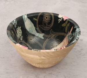 Tazón de madera con Mango de diseño natural, cuenco de resina esmaltada - Product Image 6