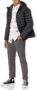 Blouson matelassé épais à capuche pour homme, col montant, 100 % polyester, imperméable, respirant, écologique, hiver, OEM - Product Image 2