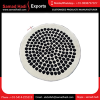 Tapis rond en coton tufté sur mesure pour hôtels et salons Tapis brodé blanc noir Haute vente