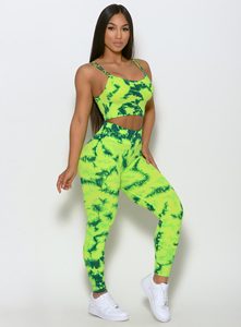 Mallas sin costuras Tie Dye para mujer, leggings informales de entrenamiento para gimnasio, material de alta calidad, precio al por mayor - Product Image 2