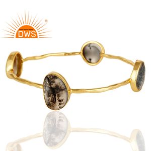 Pulsera de piedras preciosas de ágata para niñas, brazalete de diseño de Plata de Ley 925 chapado en oro amarillo, joyería al por mayor - Product Image 2