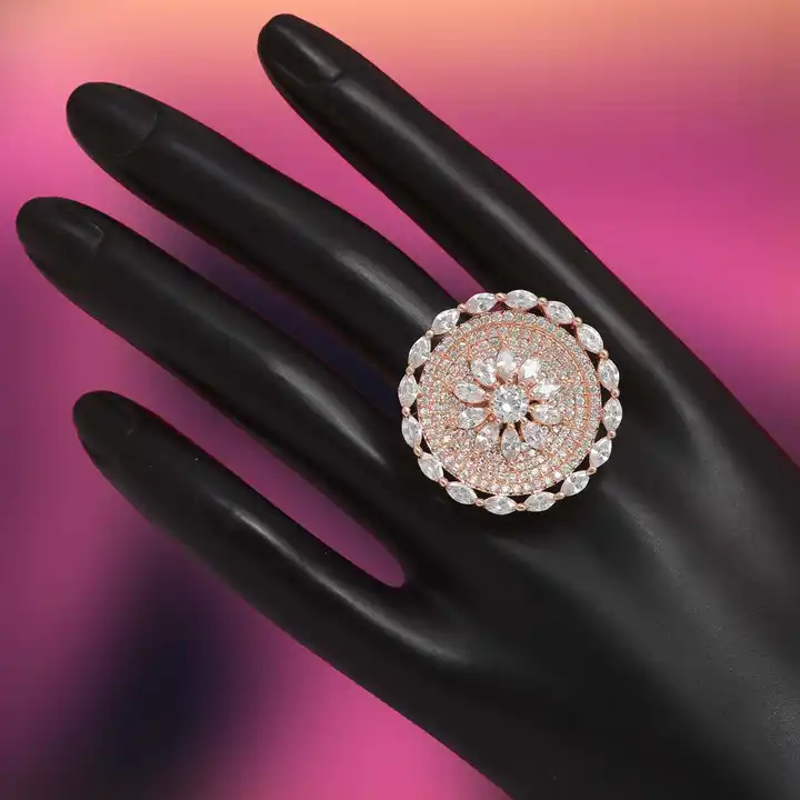 Jewels of Nepal American Diamond / Cubic Zirconia Finger Ring For Women