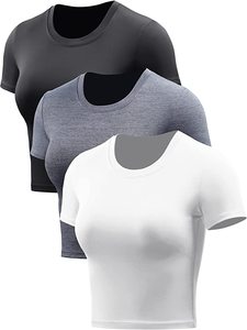 High Quality 100% Cotton Custom Printing Loose Fit <b>Crop</b> Tee Plain Solid Color Cropped Cotton Jersey Half Sleeves Tank <b>Top</b> Women - Product Image 2