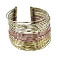 Bracelet en fil de laiton poli pour femme, accessoire de finition en forme de rouleau, Design Antique, accessoire à manchettes, nouveau Look