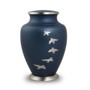 นกอาเรียใส่เถ้ากระดูกสีฟ้าสำหรับผู้ใหญ่โกศสำหรับขี้เถ้ามนุษย์สวยงามพร้อมใช้งาน - Product Image 1