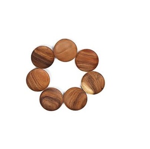 Plateau de service rond en bois d'acacia, plateau de chargeur en bois de haute qualité pour les aliments collations, grande taille au prix, 5 pièces - Product Image 5
