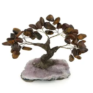 Life Tree Natural Tiger eye's & amethyst Feng Shui Chakra Tree Of Life Lucky Tree Feng Shui Decor For Decoration Gifts