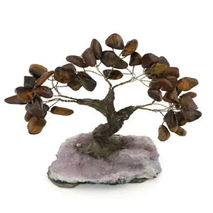 Árbol de la vida Natural de ojo de tigre y amatista, Chakra Feng Shui, árbol de la vida, árbol de la suerte, decoración Feng Shui para regalos de decoración - Product Image 1
