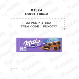 MILKA OREO 100G* 22 PIECES * 1 BOX ALP MILK CHOCOLATE BEST WHOLESALE PRICE READY TO EXPORT