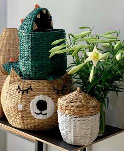 Paniers de rangement en jacinthe d'eau naturelle de haute qualité du Vietnam avec poignées bac organisateur d'approvisionnement moderne - Product Image 6