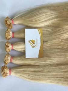 100g Pedido mínimo 100% Extensiones de cabello Remy virgen de alta calidad Estilos de ondas rectas sedosas Máquina de queratina de nudos invisibles - Product Image 4