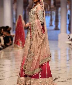 Hermoso diseñador indio paquistaní hasta el suelo vestido de novia pesado Zardozi bordado vestido de novia de lujo étnico desgaste - Product Image 3