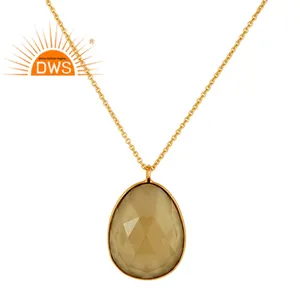 สร้อยคอจี้พลอยโทแพซสีเงินสเตอริ925สไตล์คอลเลกชันคลาสสิก - Product Image 1