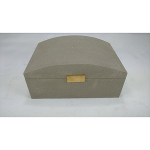 DAPHOCO Vietnam Origin Light Grey Lovy Color 0097 MDF Core Resin Faux Shagreen Brass <b>Lock</b> Jewellery <b>Box</b> - Product Image 1