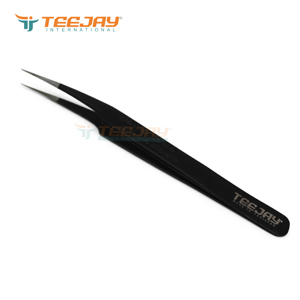Pinzas de Aislamiento TEEJAY Lady Angular de Acero Inoxidable Negro Mate, Punta Lisa, Agarre Perfecto, Resistentes al Óxido, Ligeras, Tensión Suave - Product Image 2