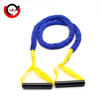 Kit de bandes de niveau de résistance légère Bandes d'exercice élastiques 4x9x1200MM avec poignées et manchons, tube de résistance de fitness avec manchons