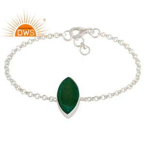 New Stylish Fine Sterling Silver Ladies <b>Bracelet</b> Jewelry Wholesale Natural Green Druzy <b>Gemstone</b> <b>Bracelet</b> Jewelry Supplier - Product Image 1