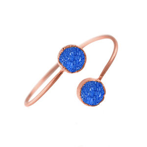 Lunettes rondes en argent Sterling, jeu de verres ajustables, 30mm, bleu foncé, druse - Product Image 3