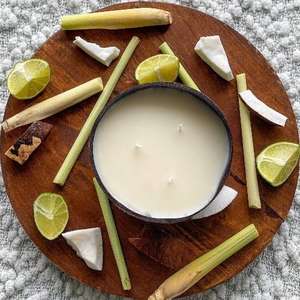 เทียนคริสต์มาสเทียนหอมฉลากส่วนตัวเสาเทียนกะลามะพร้าว - Product Image 5