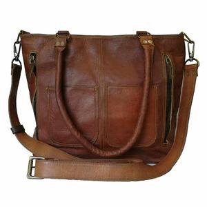 Bolso de hombro de piel auténtica para mujer, bandolera, marrón, de cuero de la mejor calidad - Product Image 1