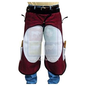 Instrument vétérinaire de tablier de maréchal-ferrant en cuir de toile de qualité professionnelle avec des chaps haute visibilité - Product Image 1