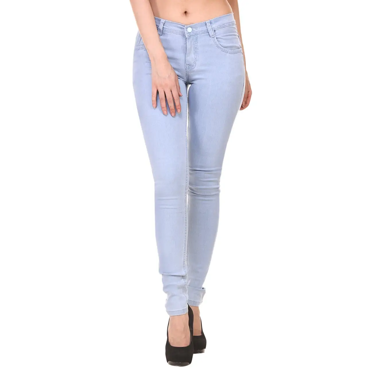 Quần Jeans VIP Cho Nữ, Quần Bò Cạp Vừa, Dáng Ôm, Mềm Mại, Cao Cấp, Co Giãn, Dáng Ôm