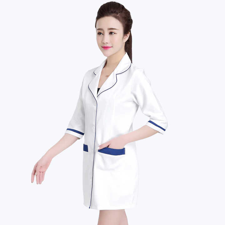 Doctors Pharmacist Women's Robe Slim Multicolor Nursing Coat Spa Work Clothes Beauty Salon White Robe Anti-Wrinkle Overalls Suit