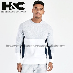 Vêtements de sport personnalisés mention mi-épissé col rond Jogging impression décontracté hommes survêtements survêtements durables - Product Image 3