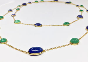 Custom-made 925 Sterling Silver Gold Plated Lightweight Wholesaler Everyday Wear Supplier Cabochon Tanzanite Gemstones <b>Necklaces</b> - Product Image 4