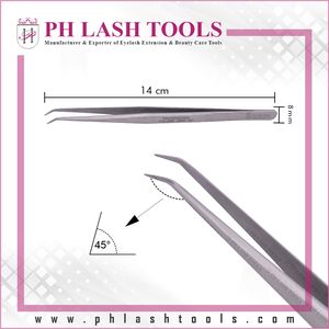 Pincettes en acier inoxydable pour Extension de cils, 6mm, recourbe-cils Angle de 45 degrés, pincettes à Volume Noir - Product Image 5