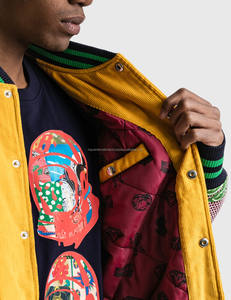 Chaqueta de lana con diseño de diamantes de dólar para hombre, chaqueta masculina personalizada con bordado, HIVJ224 - Product Image 5