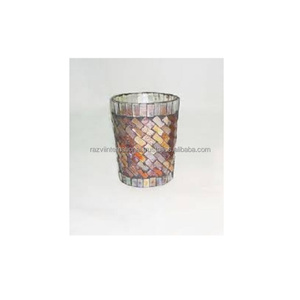 Soporte de luz de té con cuentas de perlas hecho a mano MARCO DE Metal botella de vidrio impreso estilo mosaico decoración del hogar logotipo personalizable Pascua - Product Image 2