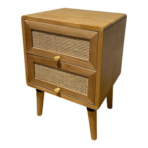 Mesita de noche de mimbre con 1 cajón, mesa de noche de madera a granel, venta al por mayor en Vietnam - Product Image 1