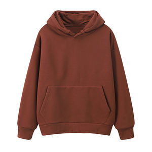Sudadera con capucha polar canguro de manga larga de color sólido de un solo color para hombres con sudadera con logotipo bordado personalizado - Product Image 6