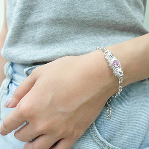 กำไลข้อมือแฟชั่นลายสัตว์ในตำนานของ925ทำจากเพทายเงินสเตอร์ลิง - Product Image 3