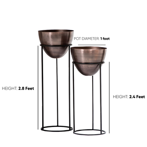 Juego de soporte de maceta gris de Metal de diseño personalizado de fábrica India para uso en interiores y exteriores de jardín de casa - Product Image 2