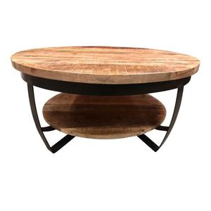 Mesa de centro de hierro y madera moderna personalizada para muebles artesanales de diseño de oficina en casa - Product Image 1