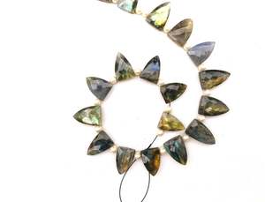 20 Pieces Natural <b>Labradorite</b> Gemstone Faceted Half Marquise Shape Genuine Blue Flashy Briolette Beads Wholesale - Product Image 4