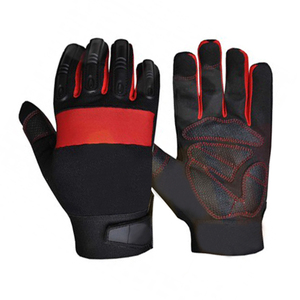 Gants de travail mécaniques antidérapants en cuir synthétique, en croûte de cuir de vache, Design personnalisé, gants mécaniques de sécurité pour la Protection des mains - Product Image 1