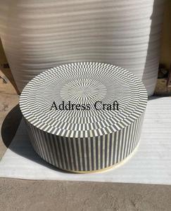 Precio de fábrica indio, mesa de centro con incrustaciones de hueso, estilo elegante, incrustaciones de hueso, mesa central redonda, Muebles personalizados para el hogar, respetuoso con el medio ambiente - Product Image 2