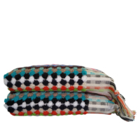 Serviette de plage carrée turque en coton 100% tissé Dobby, couleur unie, séchage rapide, teinte en fil, style Peshkir Pestemal / Décoration d'intérieur